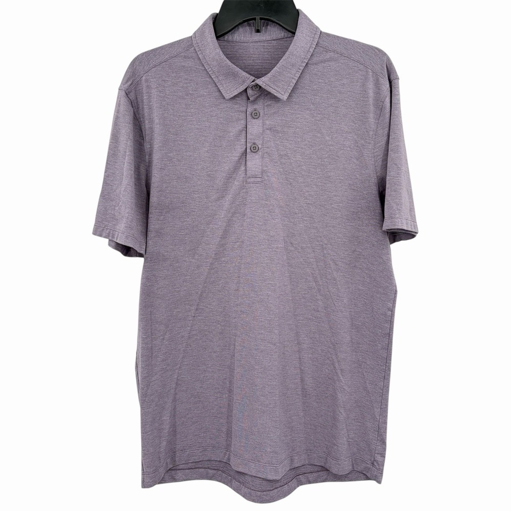 Lululemon Evolution Polo Shirt Mens M Purple Sage Short Sleeve Stretch Golf Prep